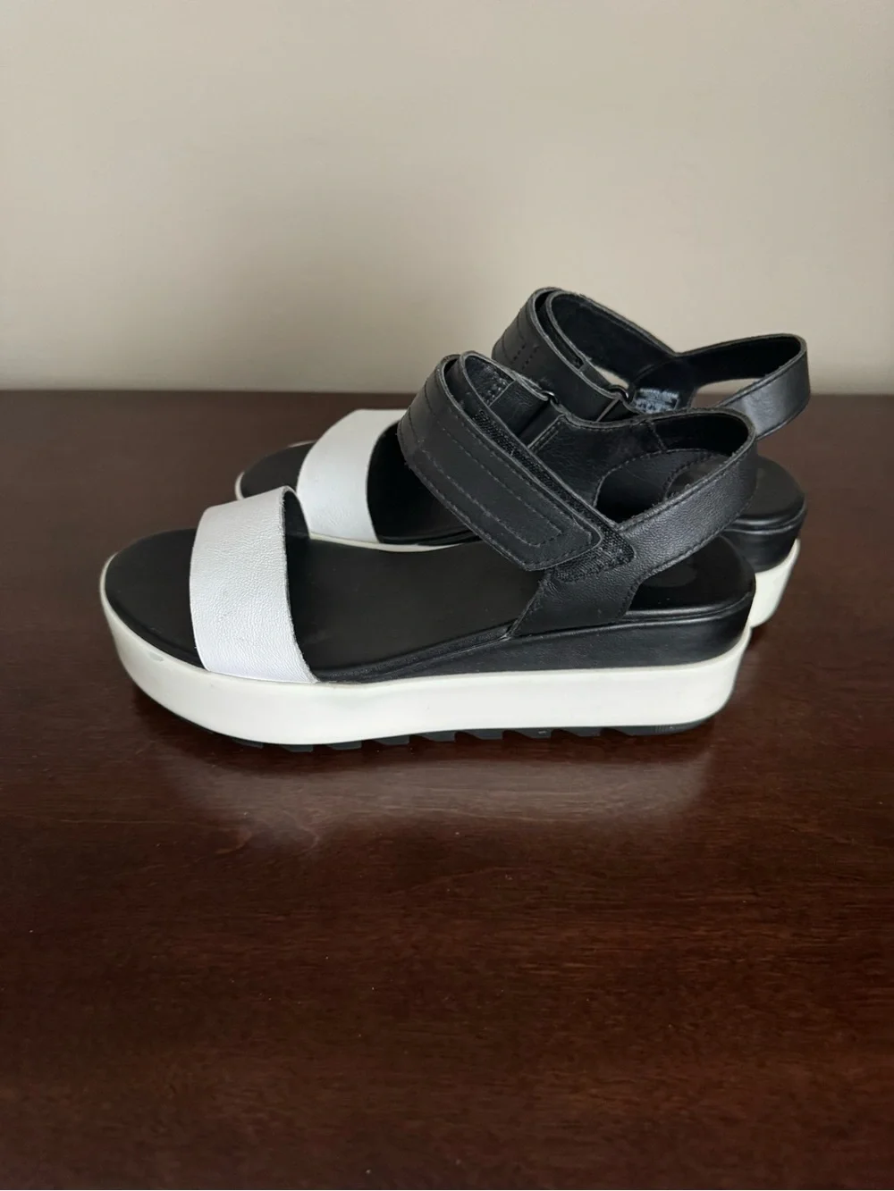 Sorel Women's Black & White Platform Sandals